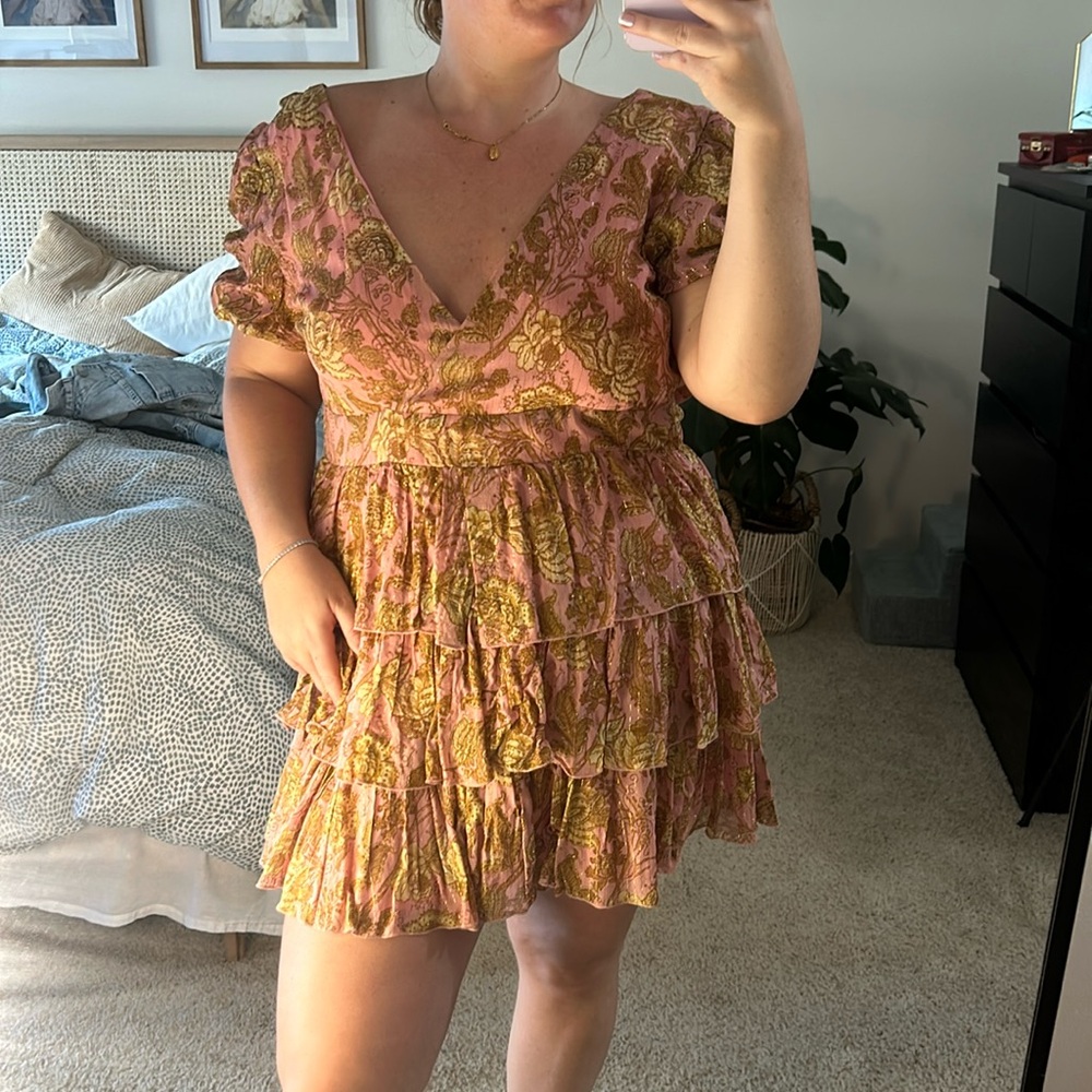 Floral tiered mini dress